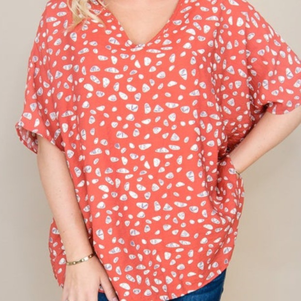 Flaunt Boutique Rust Pebble Blouse - Picture 2 of 10